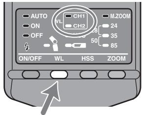 SONY HVL-F36AM - Druk op de toets voor draadloos flitsen om een kanaal te selecteren. - 1