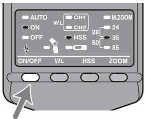 SONY HVL-F36AM - Druk op de toets flitser ON/OFF omtering te gaan waar de normale status. - 1
