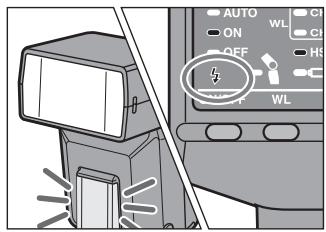 SONY HVL-F36AM - Make sure that the built-in flash and flash are fully charged. - 1