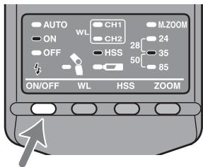 SONY HVL-F36AM - Drücken Sie die Taste ON/OFF, um in den normalen Betriebsstatus zurückzuschalten. - 1