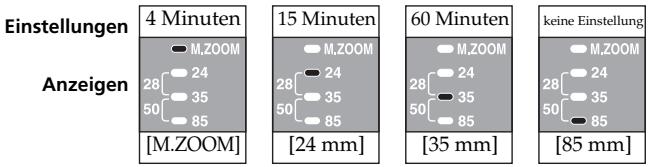 SONY HVL-F36AM - Wahlen Sie mit der Taste ZOOM die gewünschte Dauer bis zum automatischen Ausschalten. - 1