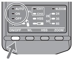 SONY HVL-F36AM - Press the flash ON/OFF button for three seconds. - 1