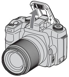 SONY HVL-F36AM - Remove the flash from the camera and raise the built-in flash. - 1