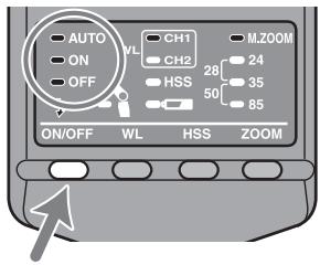 SONY HVL-F36AM - Drücken Sie die Taste ON/OFF drei Sekunden lang. - 1