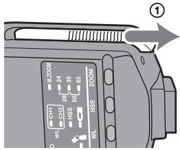 SONY HVL-F36AM - Insetimento delle pile - 1