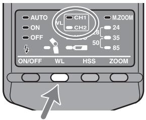 SONY HVL-F36AM - Wahlen Sie mit der Taste für drahtloses Blitzen einen Kanal aus. - 1