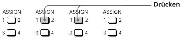 Drücken ASSIGN ASSIGN ASSIGN ASSIGN 1 2 1 2 1 2 1 2 3 4 3 4 3 4 3 4