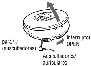 SONY ATRAC3PLUS - Deslize o interruptor OPEN para abrir a tampa do leitor. - 1