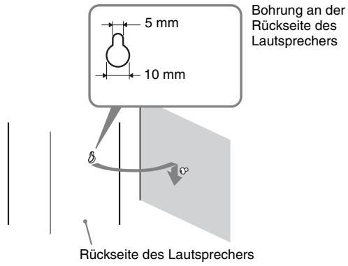 SONY BDV-F700 - Hängen Sie die Lautsprecher an den Schrauben auf. - 1