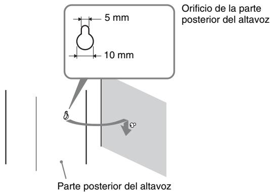 SONY BDV-F700 - Cuelgue los altavoces en los tornillos. - 1