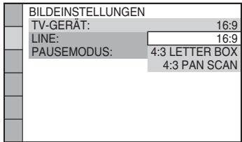 SONY DAV-DZ730 - Wahlen Sie mit ↑/↓ die zum Fernsehgerät passende Einstellung aus und drücken Sie ⊙. - 1