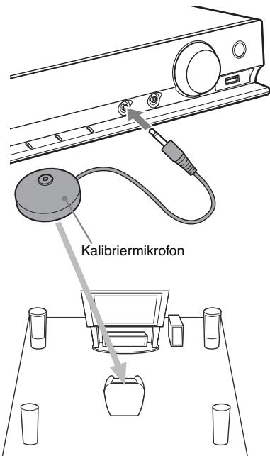 SONY DAV-DZ730 - Schlieben Sie das Kalibriermikrofon (mitgeliefert) an die Buchse A.CAL MIC an der Vorderseite an. - 1
