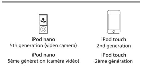 SONY DAV-DZ730 - Modèles ipod pouvant être utilisés via USB - 1