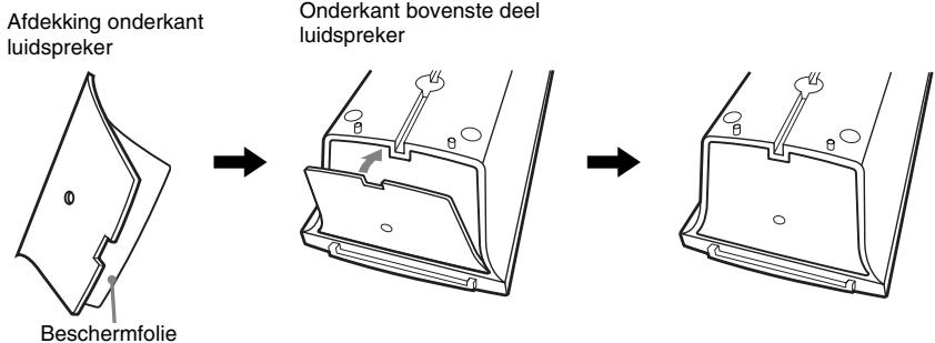 SONY DAV-DZ730 - Trek de luidsprekerkabel uit de onderkant van het onderste deel van de luidspreker. - 2