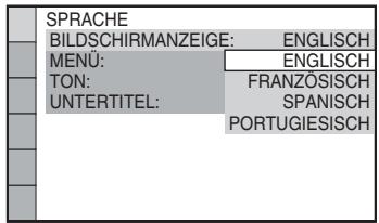 SONY DAV-TZ230 - Wählen Sie mit ↑/↓ eine Sprache aus und drücken Sie ⊕. - 1
