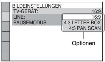 SONY DAV-TZ230 - Wählen Sie mit ↑/↓ eine Option aus und drücken Sie ⊕. - 1