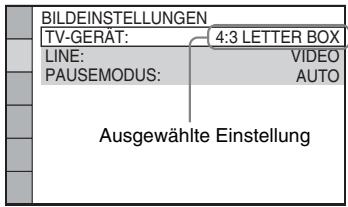 SONY DAV-TZ230 - Wählen Sie mit ↑/↓ eine Einstellung aus und drücken Sie ⊕. - 1