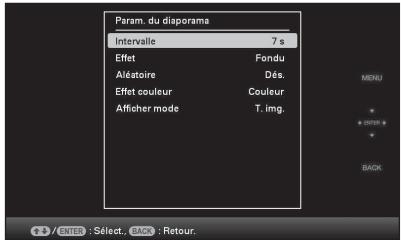 SONY DPF-A72N - Modification des réglages du diaporama - 1