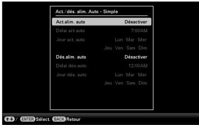 SONY DPP-F700 - Modification des réglages de l'activation/désactivation de l'alimentation automatique - 2