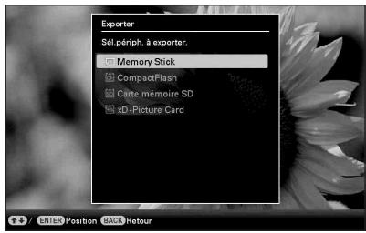 SONY DPP-F700 - Exportation d'une image de la mémoire interne sur une carte mémoire - 2