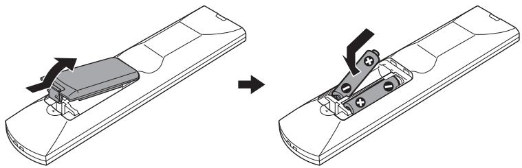 SONY HT-CT350 - Inserción de las pilas en el mando a distancia - 1