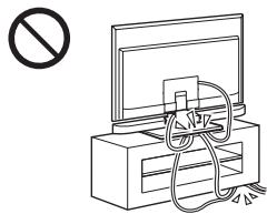 SONY HT-CT350 - Zorg ervoor dat de kabels Niet geklemd raken. - 1