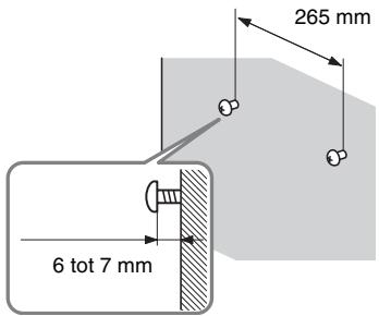 SONY HT-CT350 - Bevestig de schroeven in de muur. De schroeven要去en 6 tot 7 mm uitsteken. - 1