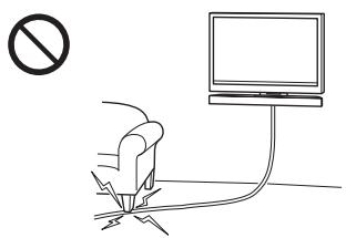 SONY HT-CT350 - Veillez à ne pas pincer les cordons. - 2