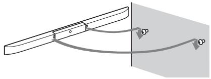 SONY HT-CT350 - Hangen Sie den Laufsprecher an den Schrauben auf. - 1