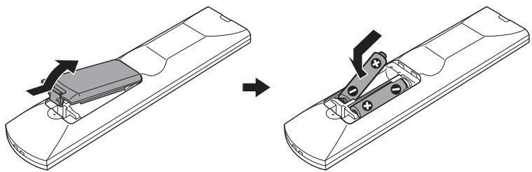SONY HT-CT350 - Einlagen von Batterien in die Fernbedienung - 1