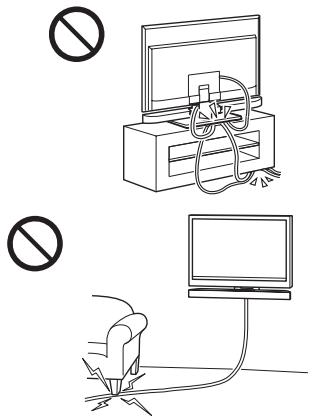SONY HT-CT350 - Achten Sie darauf, keine Kabel einzuklemen. - 1