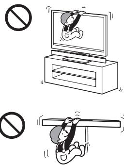 SONY HT-CT350 - Lehnen Sie sich nicht an die Produkte und hängen Sie sich nicht daran. - 1