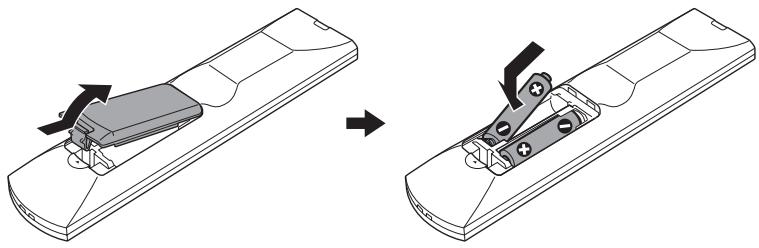 SONY HT-CT350 - Insertion des piles dans la télécommande - 1