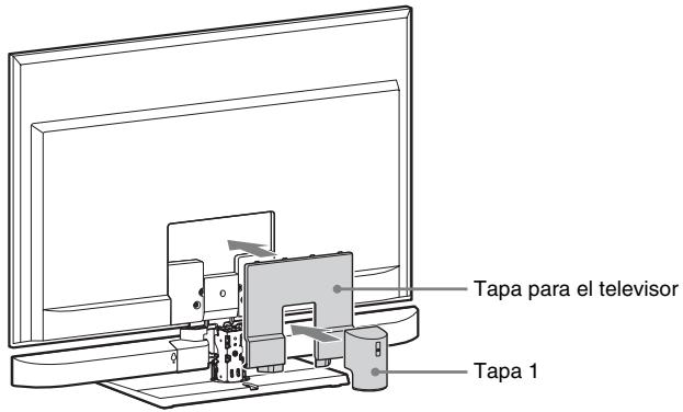 SONY HT-CT350 - Coloque la tapa del televisor (suministrada) y la tapa 1 retirada en el paso 1. - 1