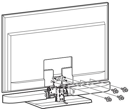 SONY HT-CT350 - Bevestig de tv met de schroeven die u hebt verwijderd in stap 2. - 1