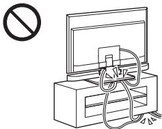 SONY HT-CT350 - Veillez à ne pas pincer les cordons. - 1