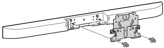 SONY HT-CT350 - Maak de luidspreker vast aan de uitbreidingsbeugel met de große schroeven (+PSW5 × 16 mm) (bijgeleverd). - 1