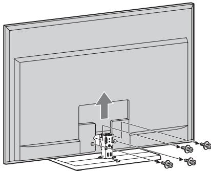 SONY HT-CT350 - Verwijder de schroeven van de tv en maakervolgens de tv los van de voet. - 1