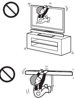 SONY HT-CT350 - Non appoggiarsi né aggrapparsi ai prodotti. - 1