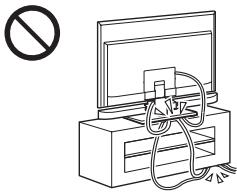 SONY HT-CT350 - Evitare lo schiaccamento dei cavi. - 1