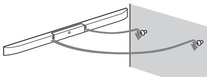 SONY HT-CT350 - Hang de luidspreker op aan de schroeven. - 1