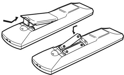 SONY HT-SF470 - Insertion des piles dans la télécommande - 1