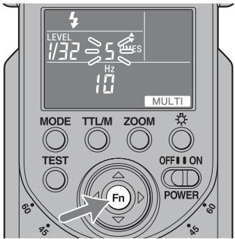 SONY HVL-F58AM - Appuyer sur la touche fn pour faire clignoter l'indicateur [TIMES] - 1