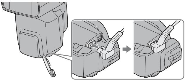 SONY HVL-F58AM - Utilisation d'un adaptateur d'alimentation externe - 1