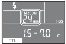 SONY HVL-F58AM - Appuyer sur la touche ZOOM pour sélectionner la couverture du flash à régler. - 2