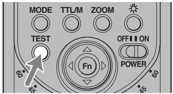 SONY HVL-F58AM - Appuyer sur la touche TEST lorsqu'elle s'allume en orange. - 1