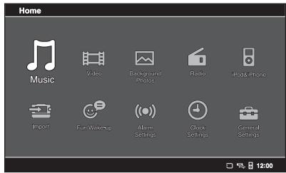 SONY ICF-CL75IP - Utilisation du menu Accueil - 1