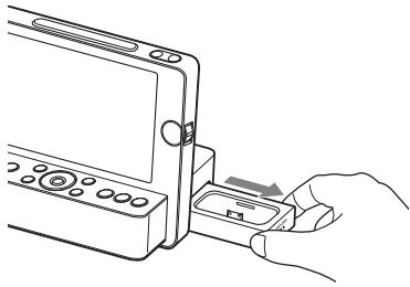 SONY ICF-CL75IP - Sortez complètement le plateau de connexion en tirant dessus. - 1