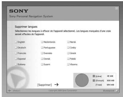 SONY NVD-U03E - Libération d'espace sur l'appareil de navigation - 1