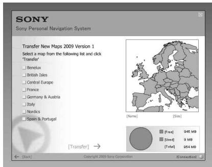 SONY NVD-U03E - Select "Transfer New Maps" from the Main Menu. - 3
